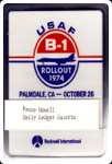 Original B-1 Rollout Press Badge